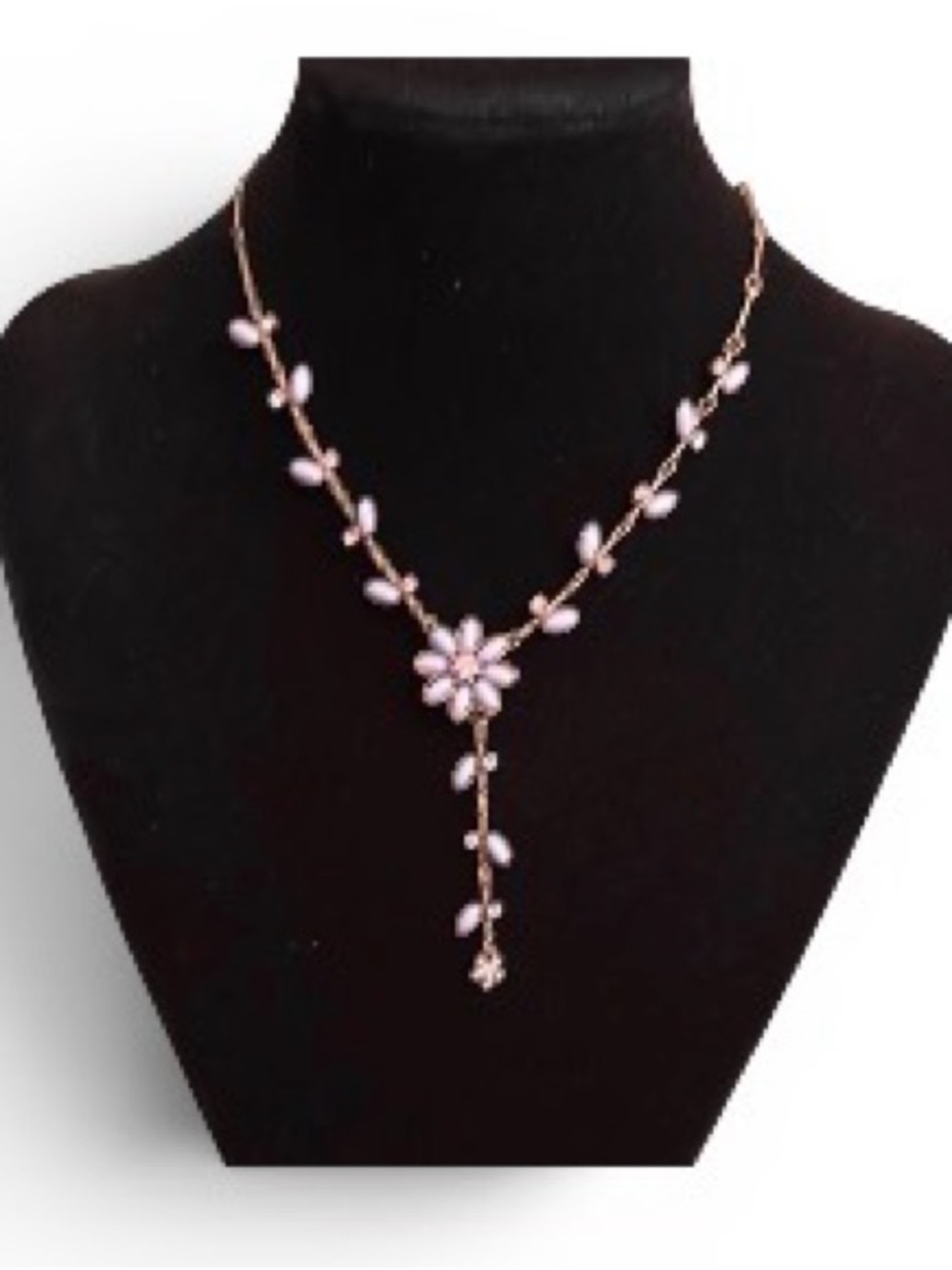 Cottage Garden Lilac & Pink Rhinestone Necklace – Convertible Y Style | Avon NIB